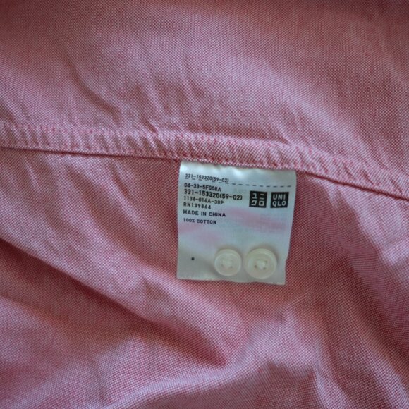 Red Uniqlo Button Up Casual Dress Shirt - Small - Picture 3 of 4